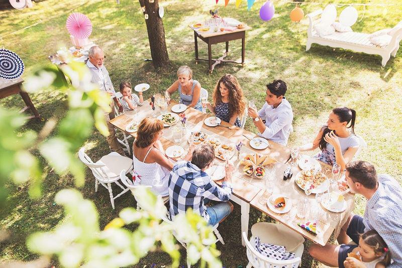 Outdoor backyard picnic