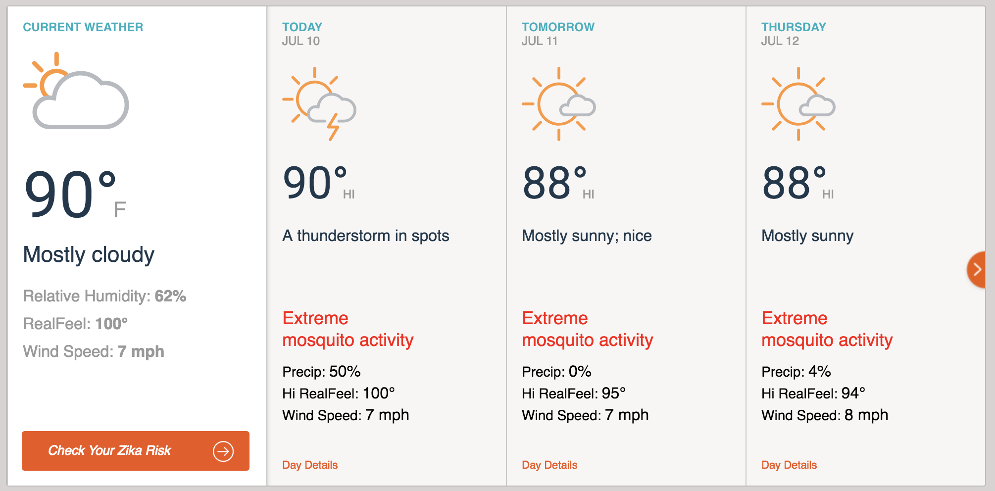 How does weather affect mosquito activity?