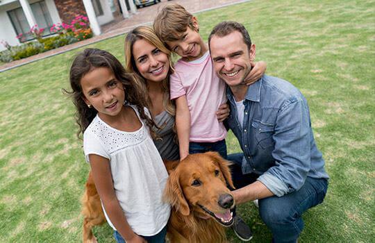 Happy Family with Dog