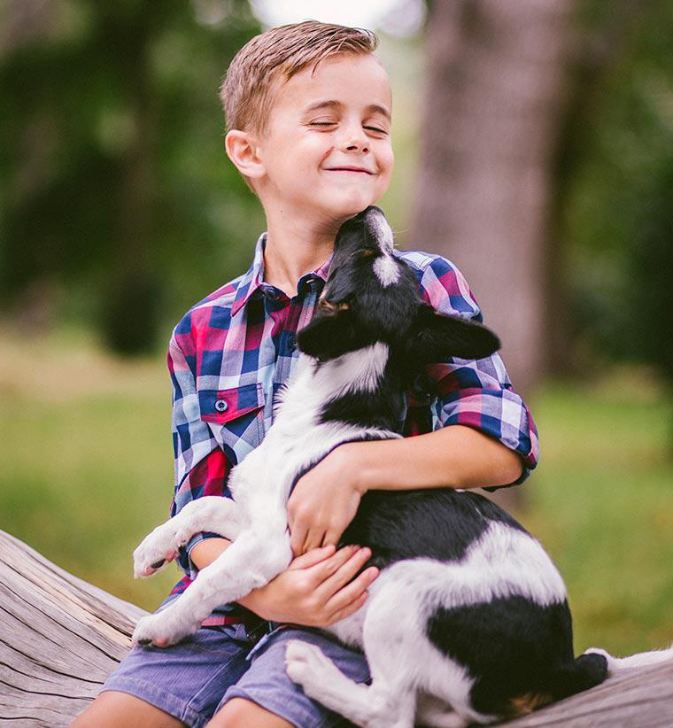 Little Boy with dog