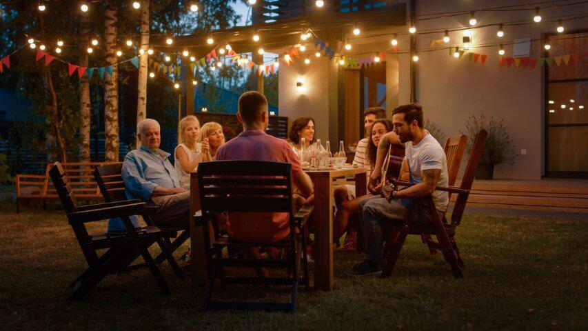 family in yard