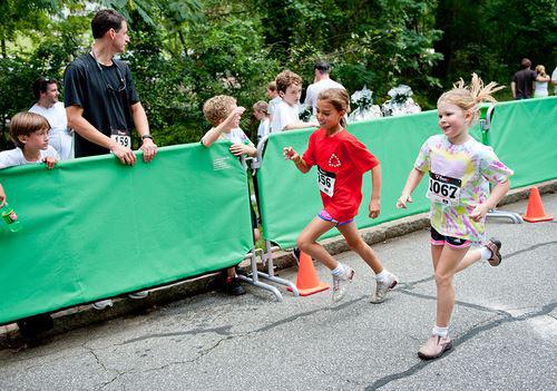 Children running in marathon