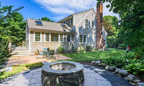 large house and backyard
