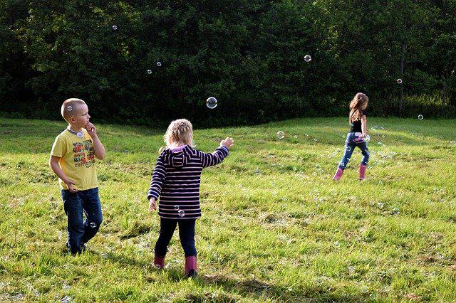 Kids playing outdoors 