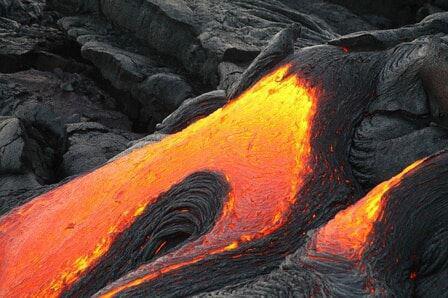 A photo of lava